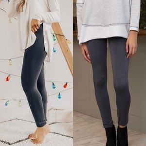 Charcoal high waist fleece lined leggings